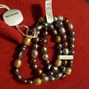 NWT Honora fine pearl/opaque pearl bracelet